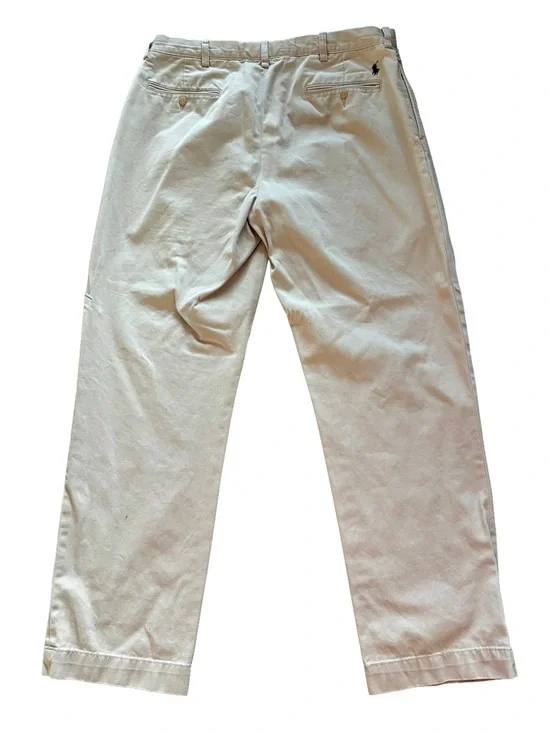 Polo Ralph Lauren Ethan Khaki Pants 36x31 Vintage Pleated Chinos - Picture 5 of 5
